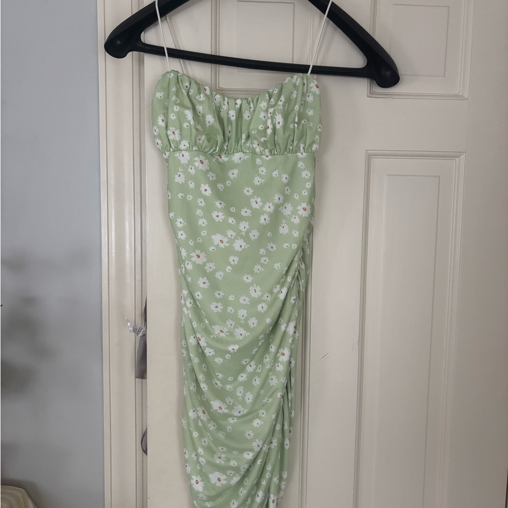 Princess Polly Green Ruched Mini Sundress